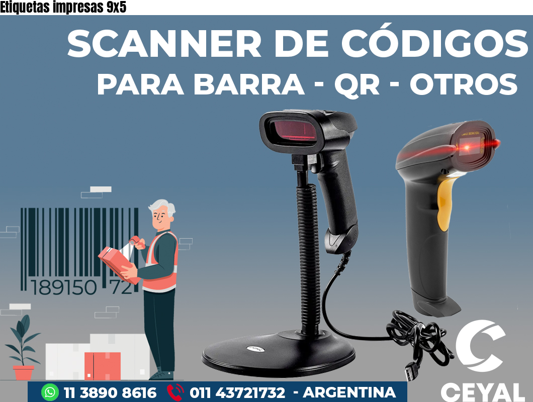 Etiquetas impresas 9x5 