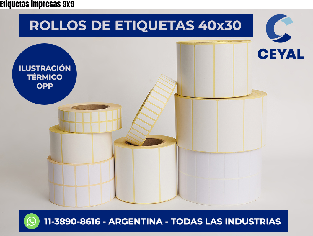 Etiquetas impresas 9×9