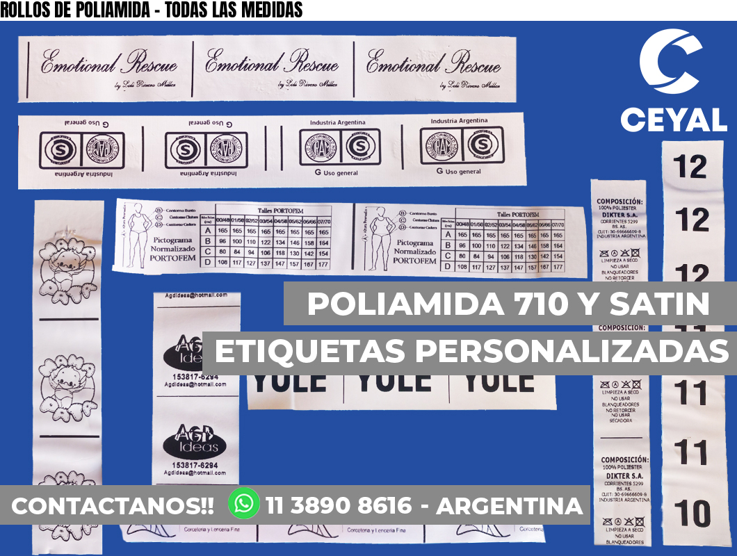 ROLLOS DE POLIAMIDA – TODAS LAS MEDIDAS