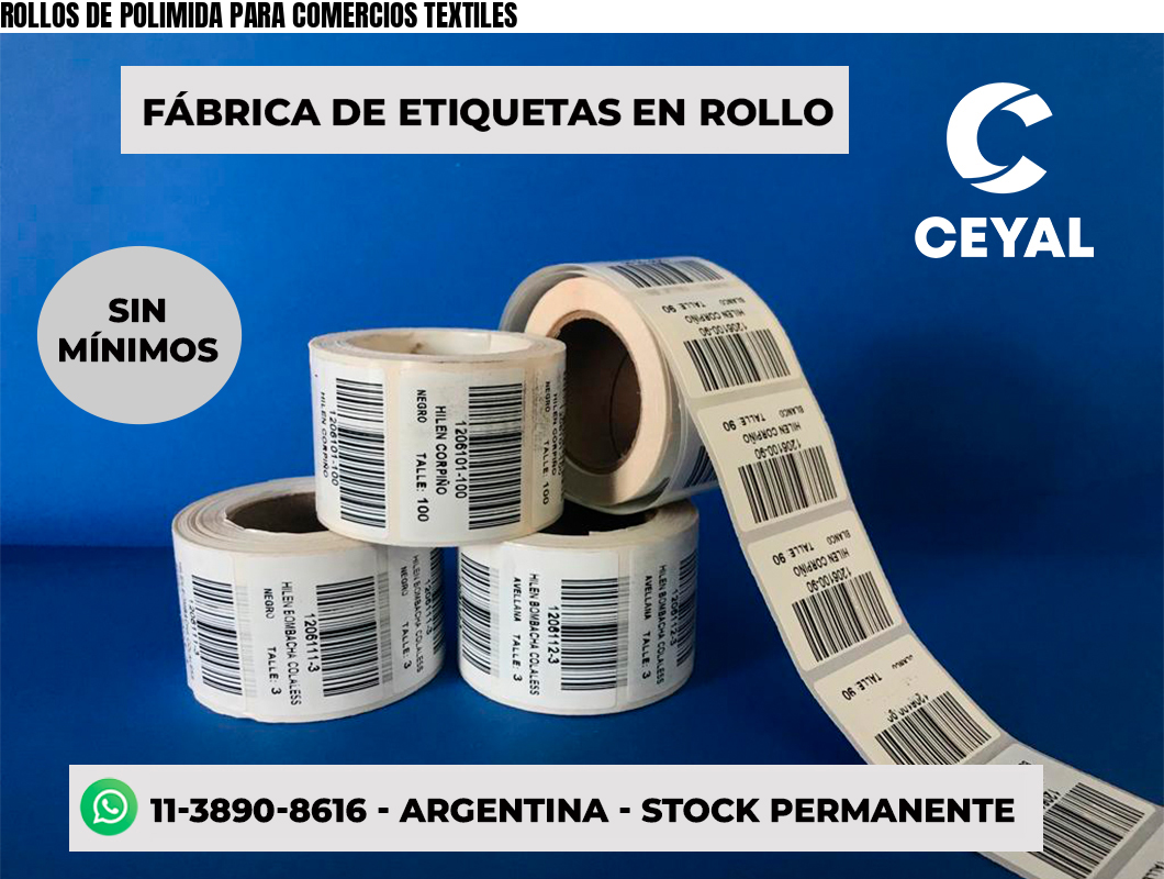 ROLLOS DE POLIMIDA PARA COMERCIOS TEXTILES
