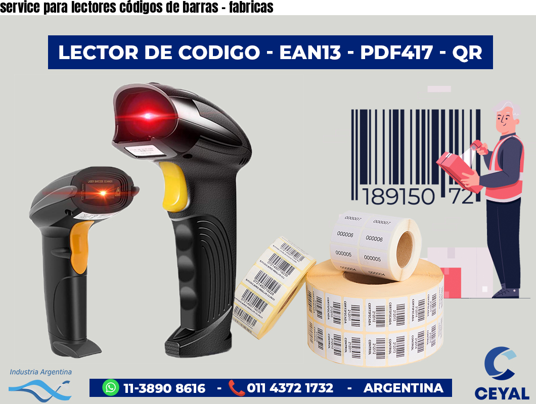 service para lectores códigos de barras - fabricas