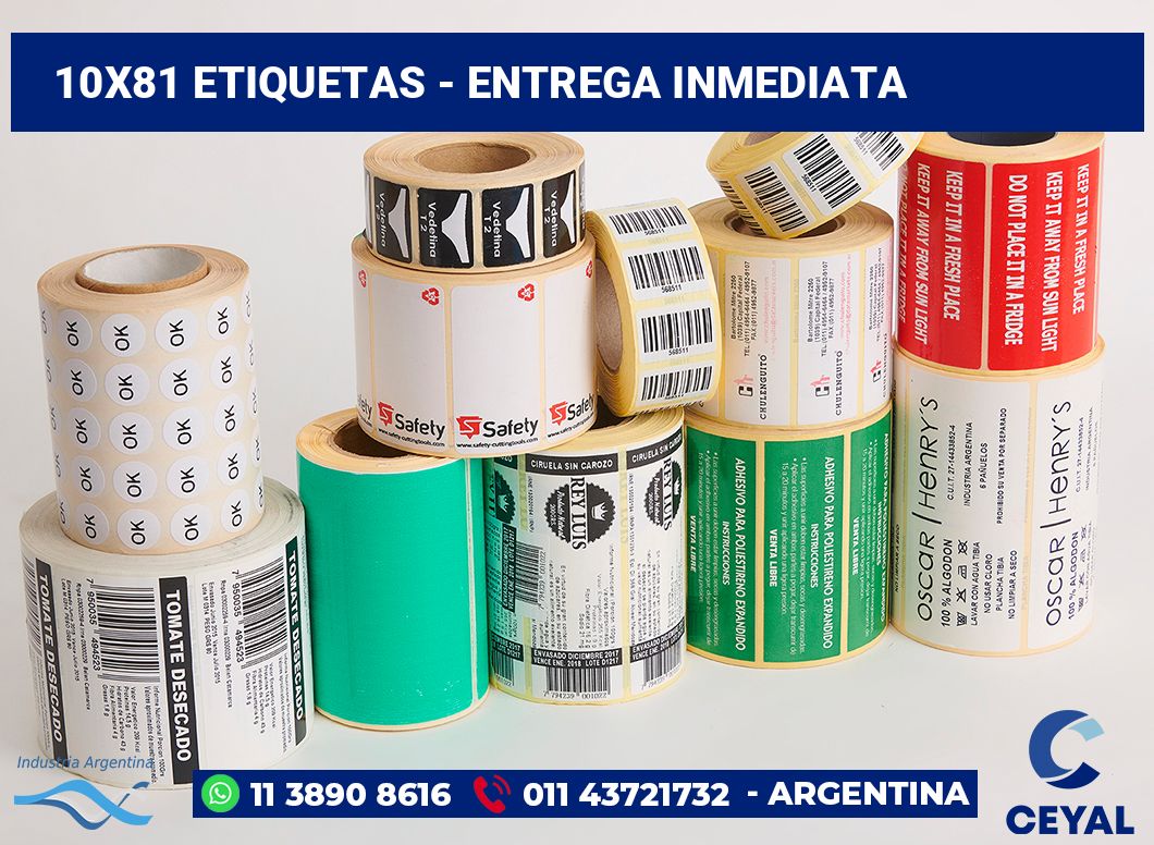 10×81 Etiquetas