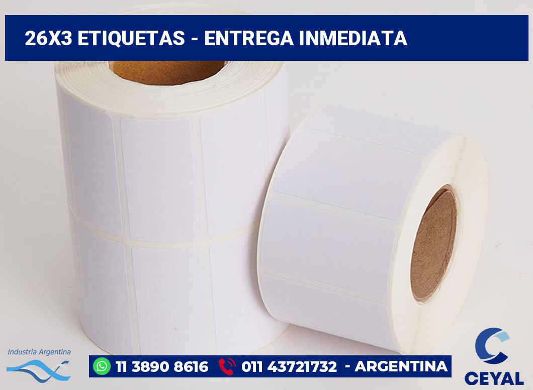 26×3 Etiquetas