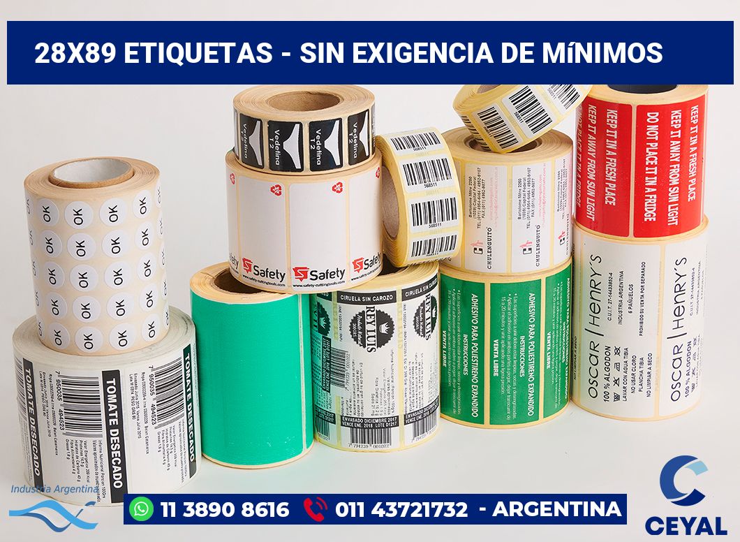 28x89 Etiquetas