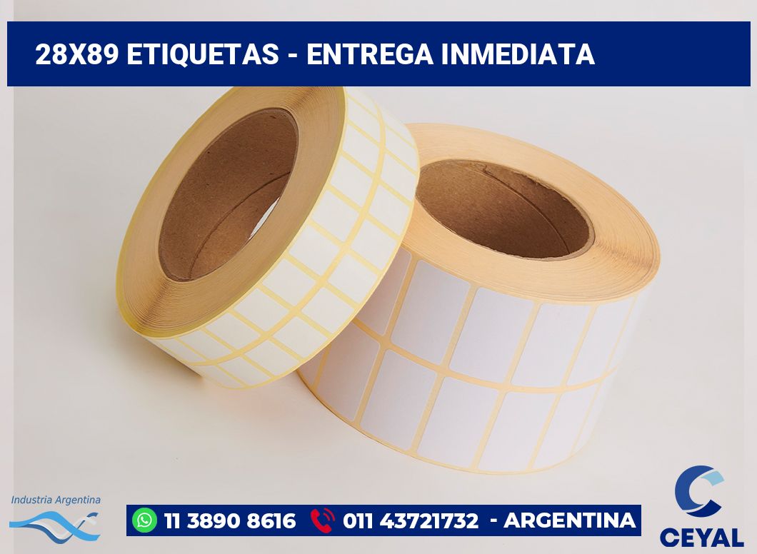 28×89 Etiquetas