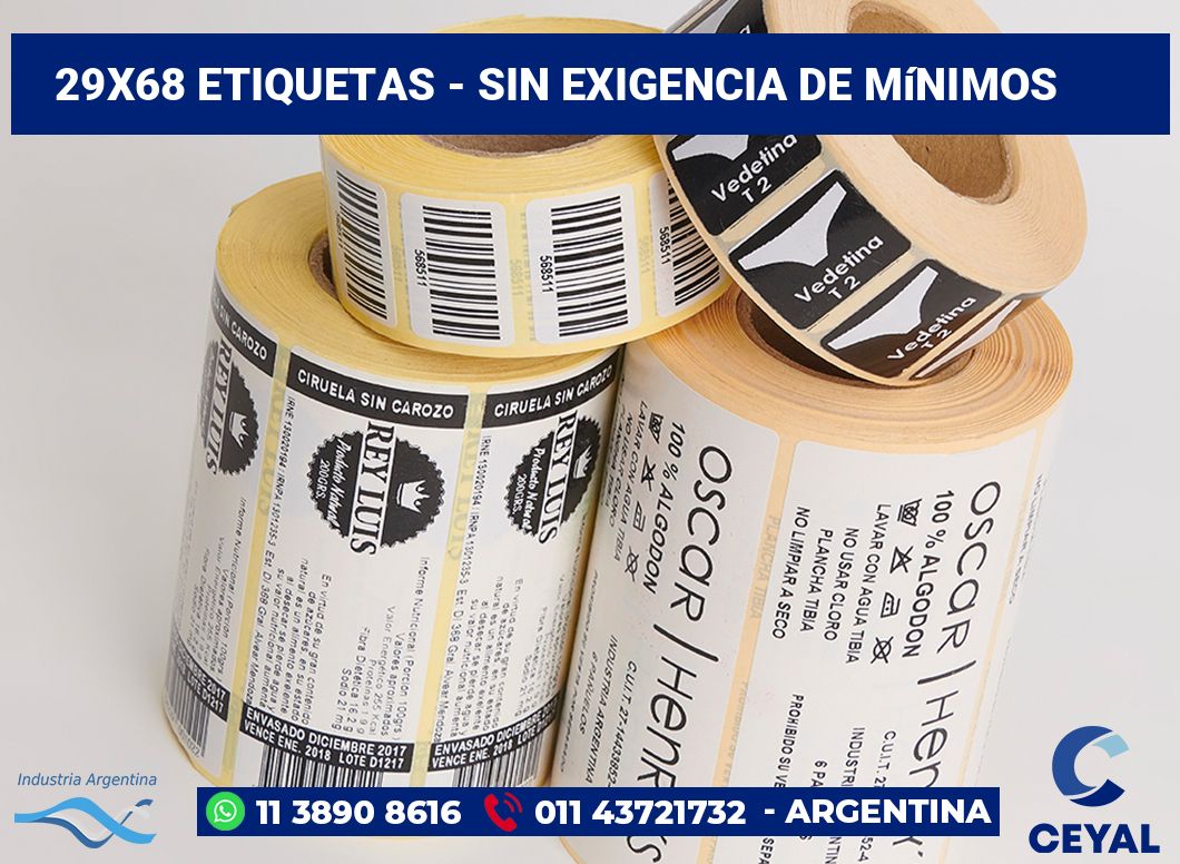29x68 Etiquetas