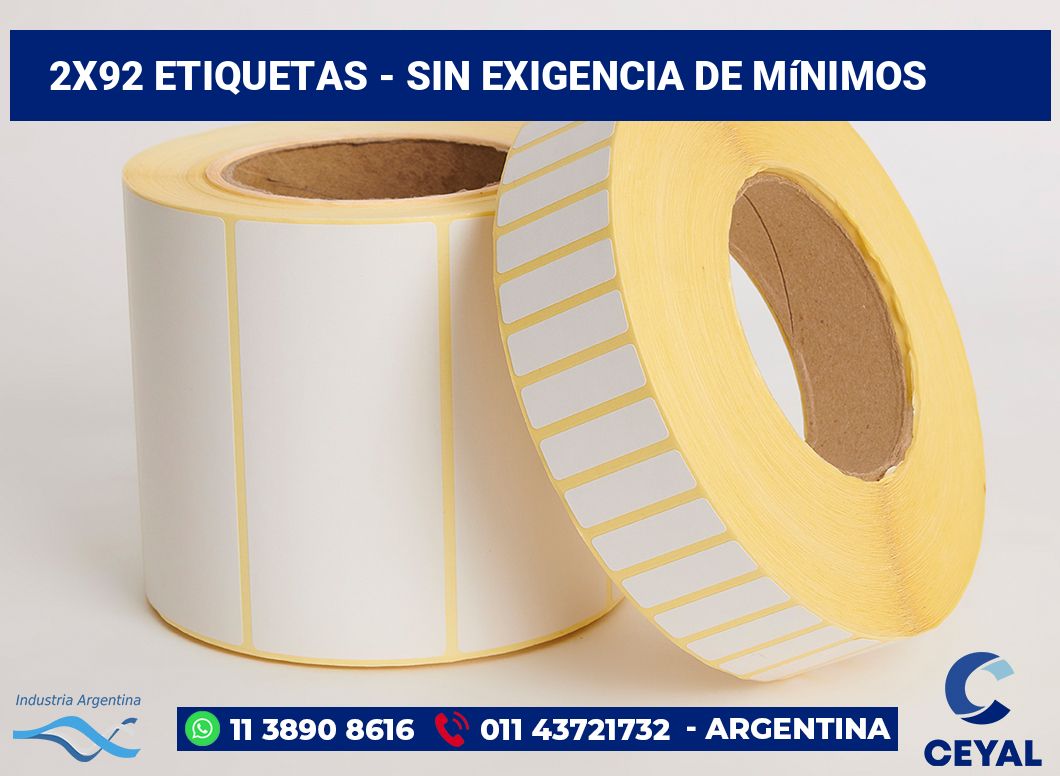 2×92 Etiquetas