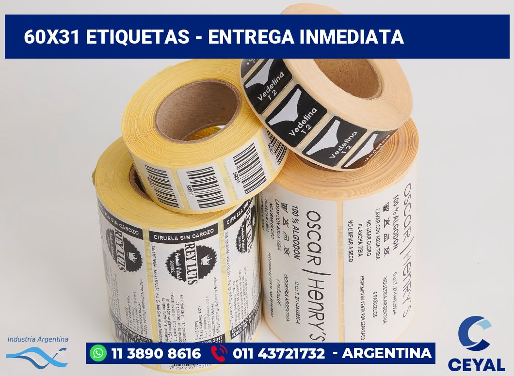 60×31 Etiquetas