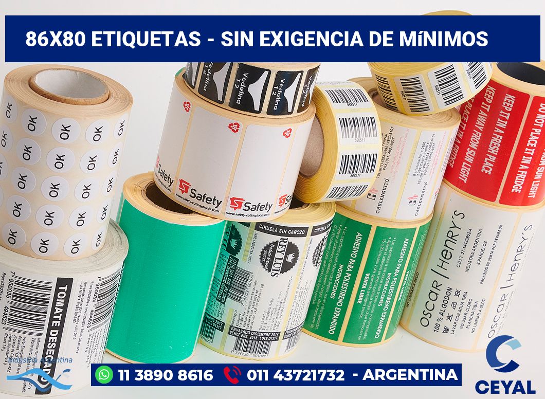 86x80 Etiquetas