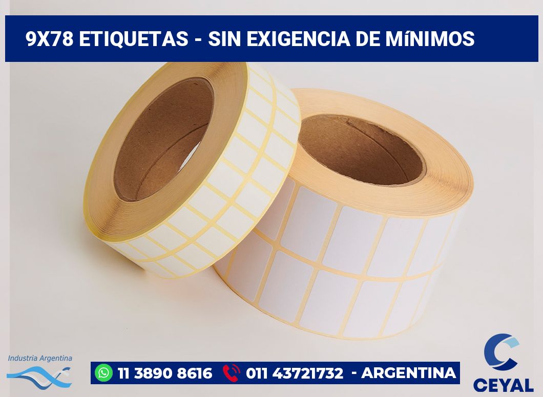 9×78 Etiquetas