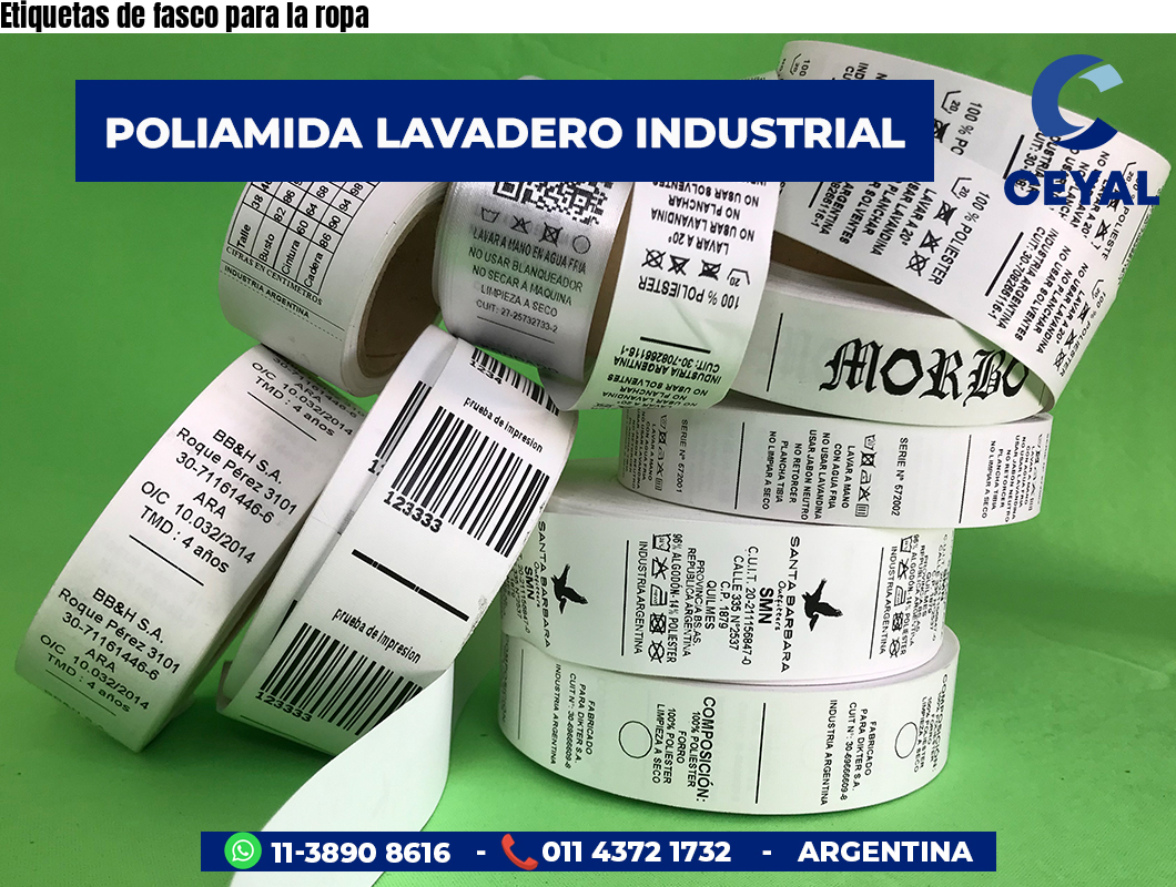 Etiquetas de fasco para la ropa