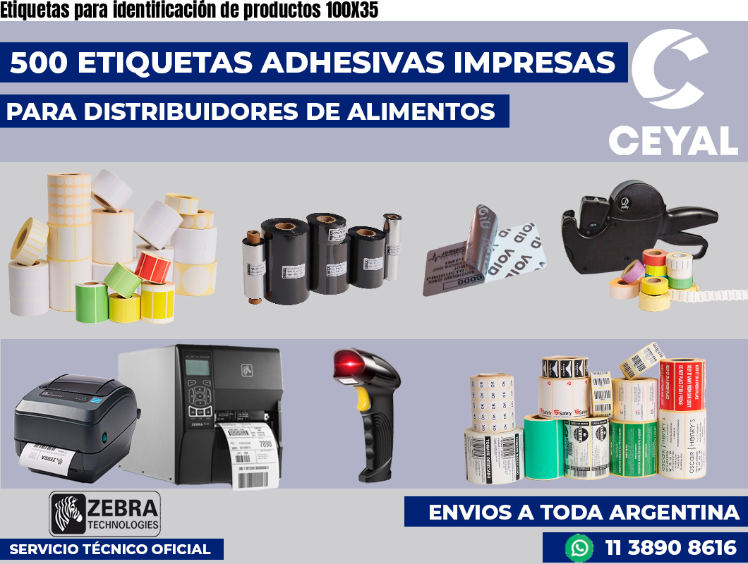 Etiquetas para identificación de productos 100X35