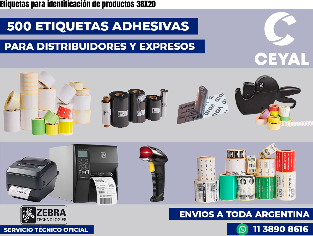 Etiquetas para identificación de productos 38X20