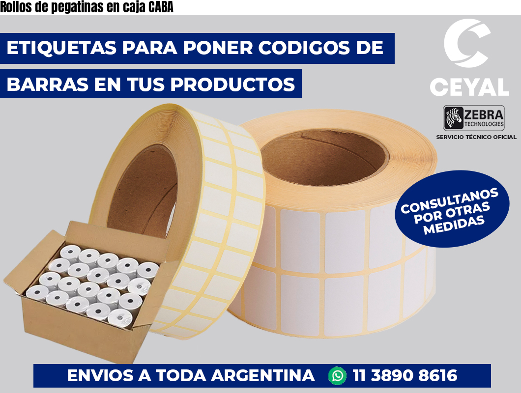 Rollos de pegatinas en caja CABA