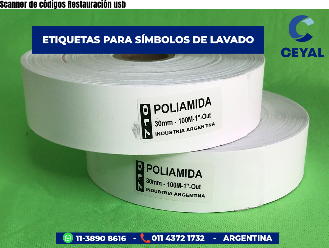 Scanner de códigos Restauración usb