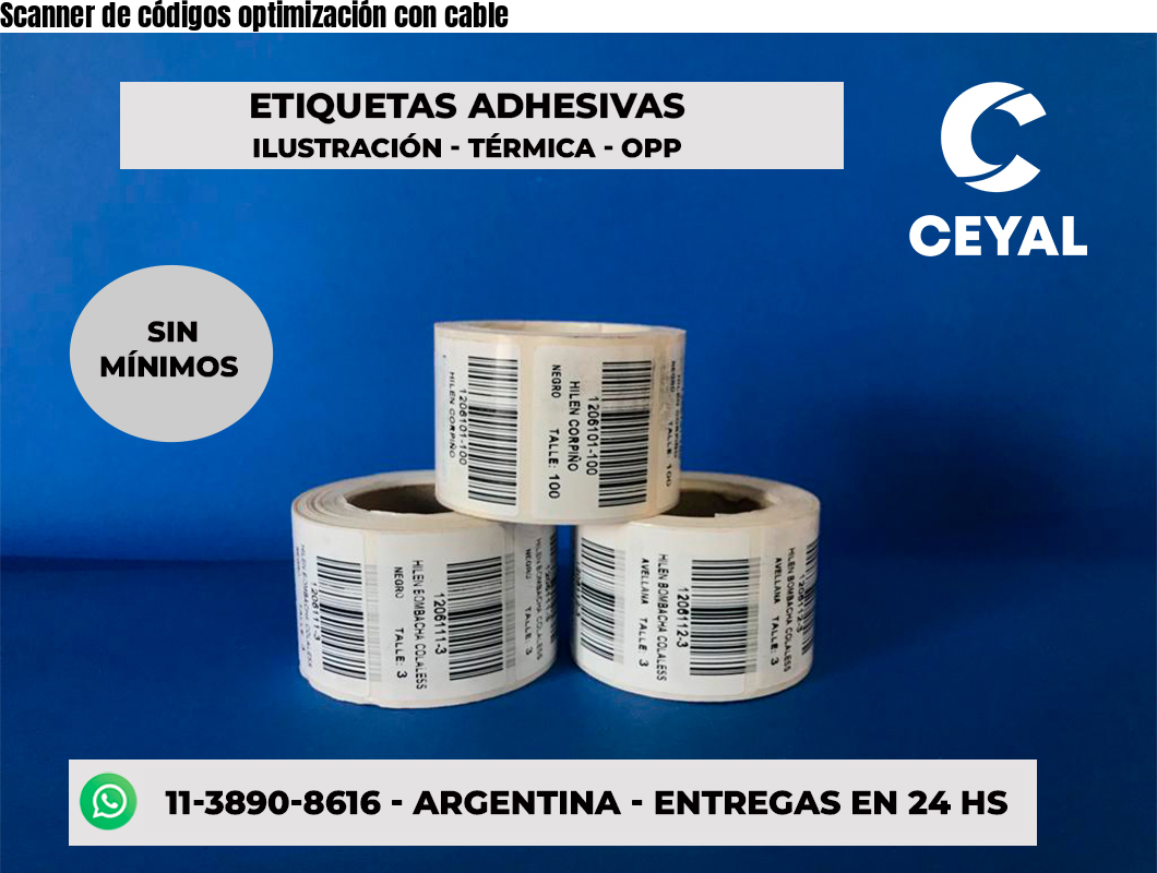 Scanner de códigos optimización con cable