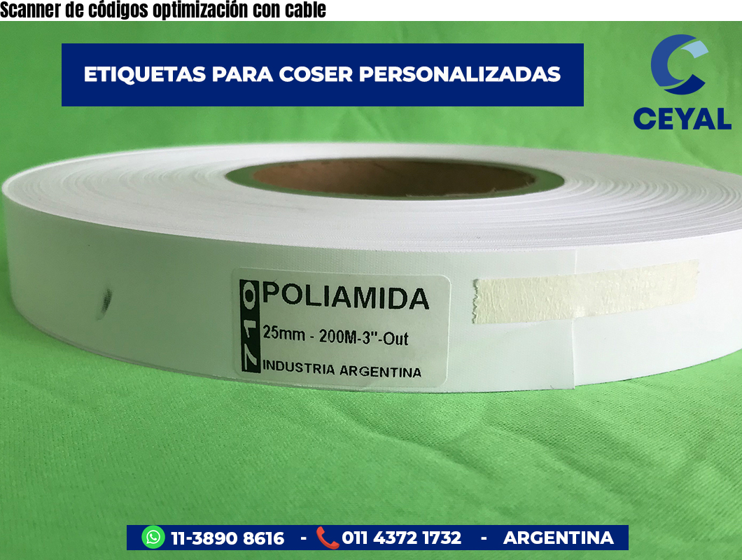 Scanner de códigos optimización con cable