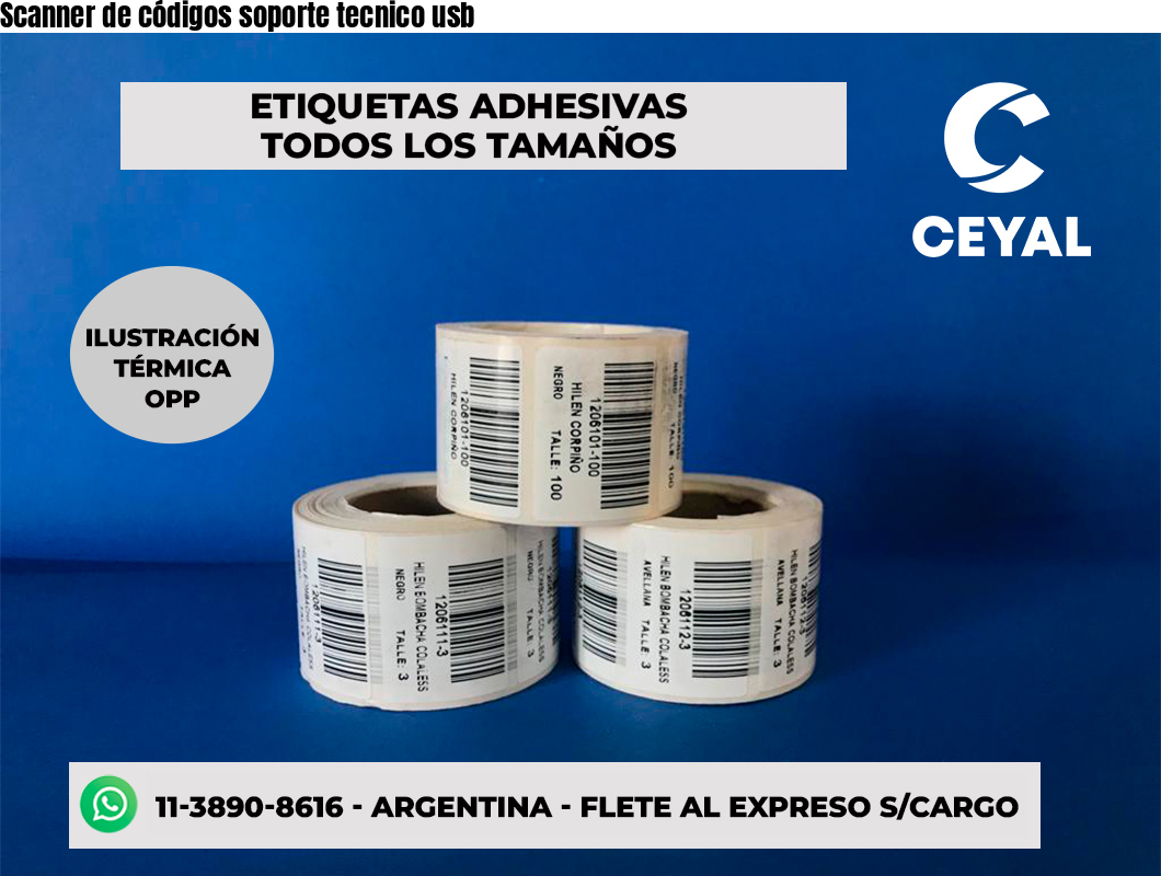 Scanner de códigos soporte tecnico usb