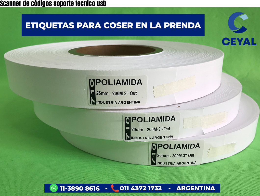 Scanner de códigos soporte tecnico usb