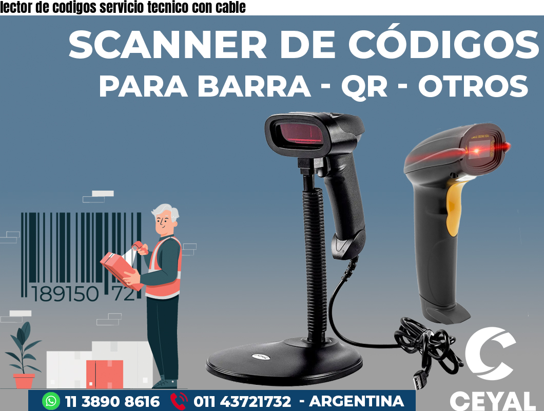lector de codigos servicio tecnico con cable