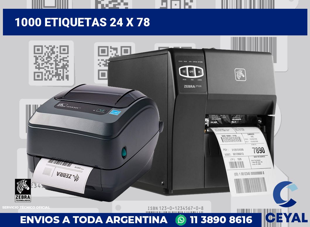 1000 etiquetas 24 x 78