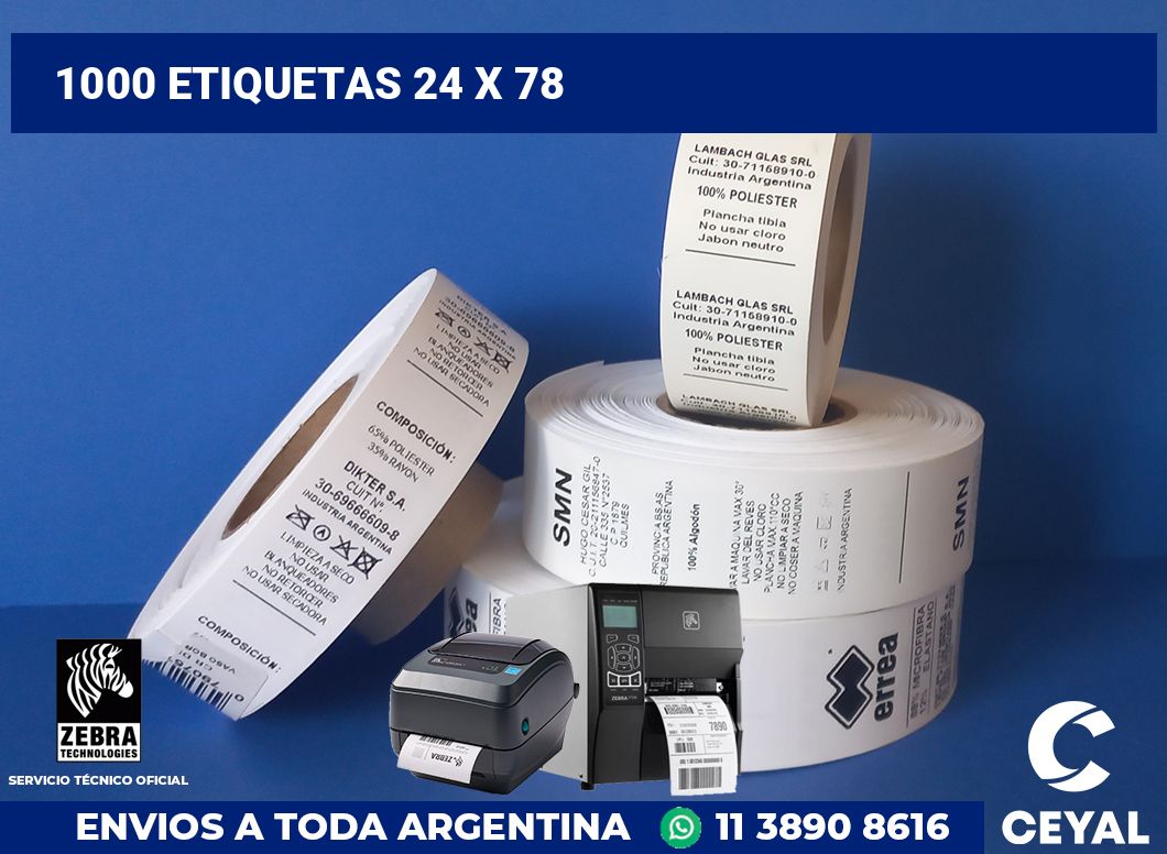 1000 etiquetas 24 x 78