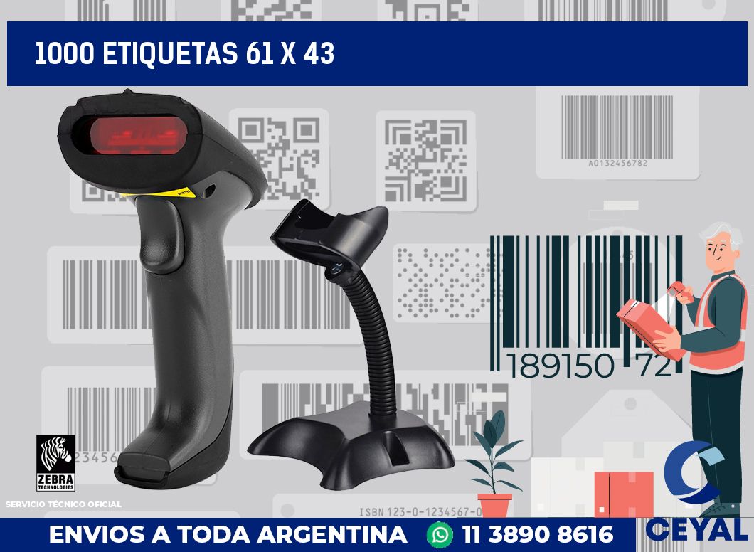 1000 etiquetas 61 x 43
