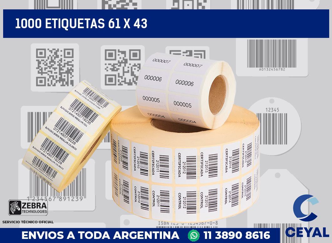 1000 etiquetas 61 x 43