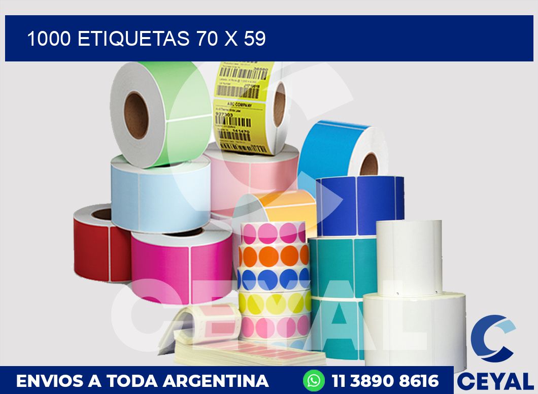 1000 etiquetas 70 x 59