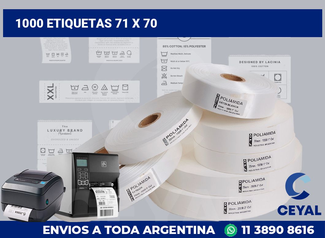1000 etiquetas 71 x 70