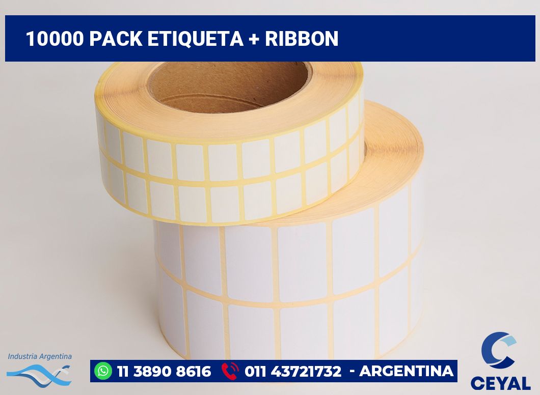 10000 Pack etiqueta + ribbon