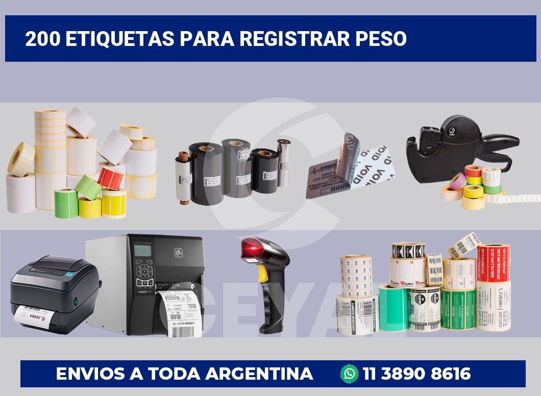 200 Etiquetas para registrar peso