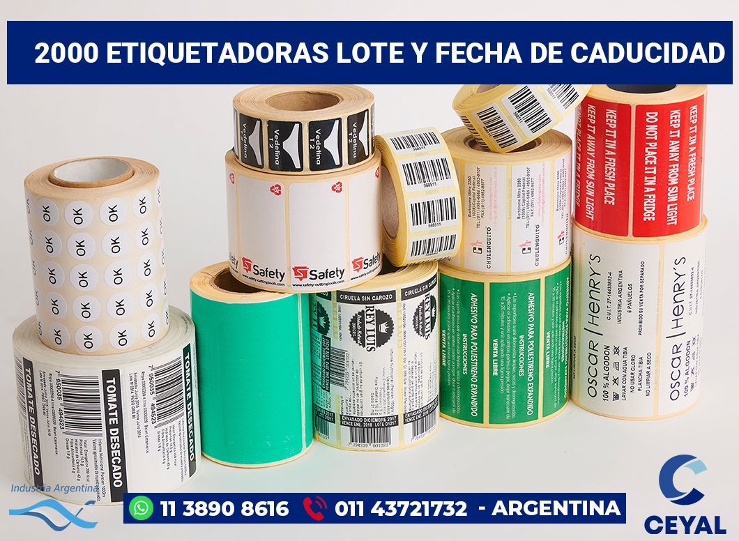 2000 Etiquetadoras lote y fecha de caducidad