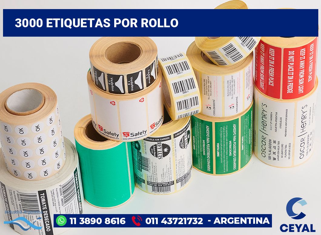 3000 Etiquetas por rollo