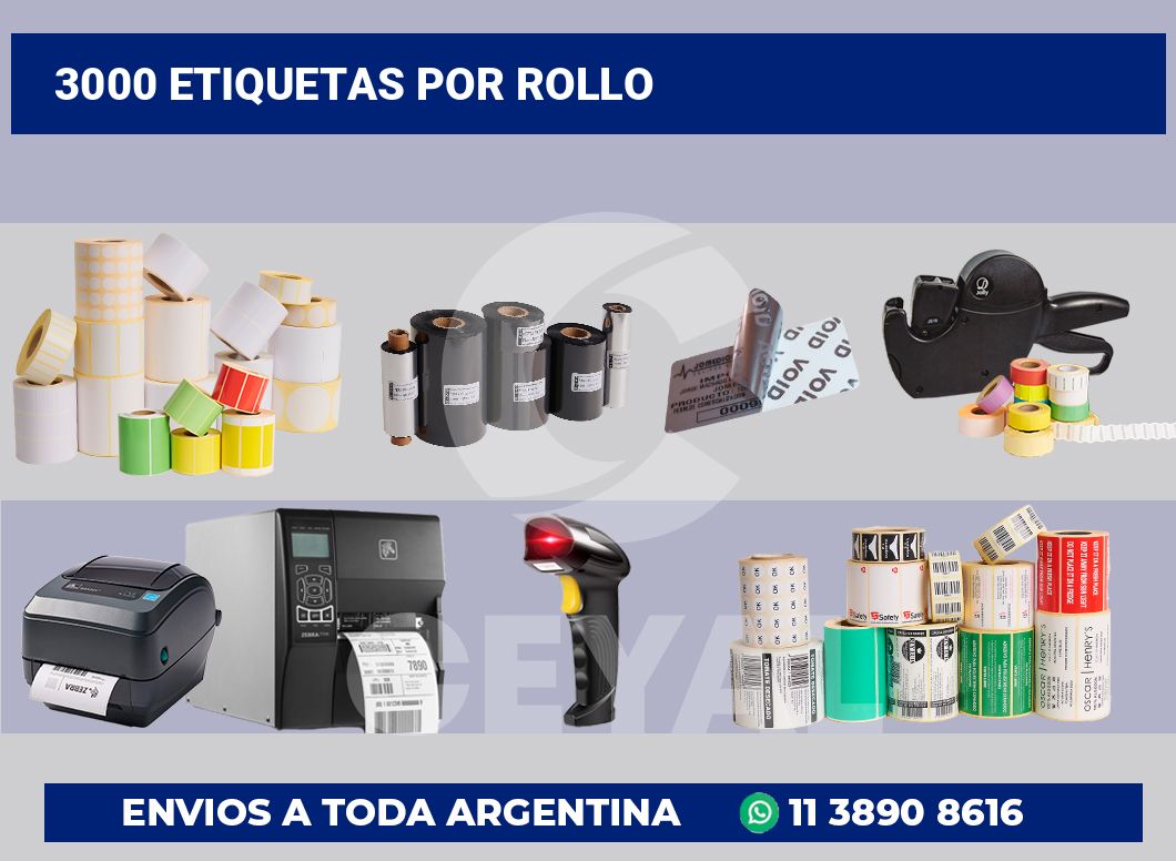3000 Etiquetas por rollo