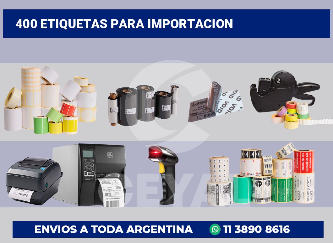 400 Etiquetas para importacion