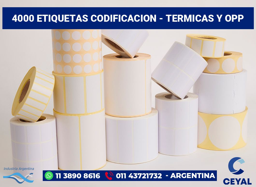 4000 Etiquetas codificacion - termicas y opp