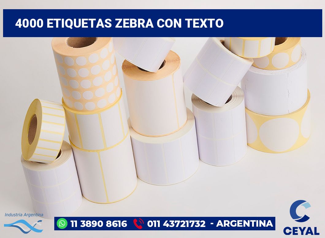 4000 Etiquetas zebra con texto