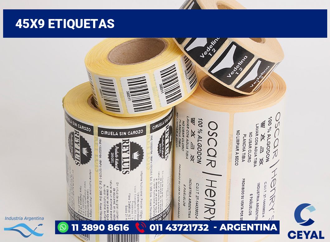 45x9 Etiquetas