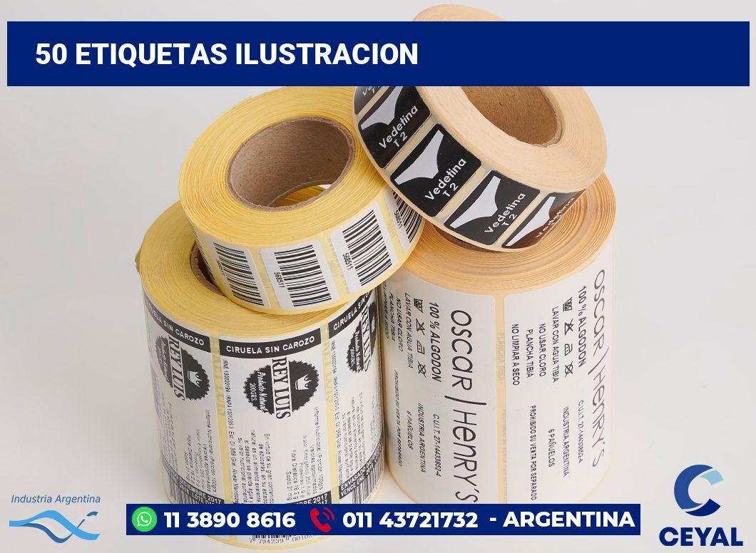 50 Etiquetas ilustracion