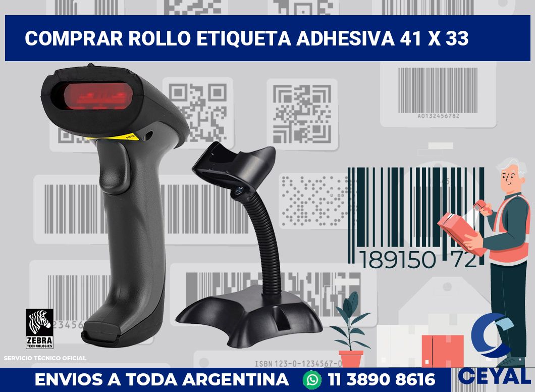 Comprar rollo etiqueta adhesiva 41 x 33