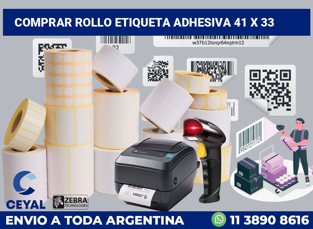 Comprar rollo etiqueta adhesiva 41 x 33