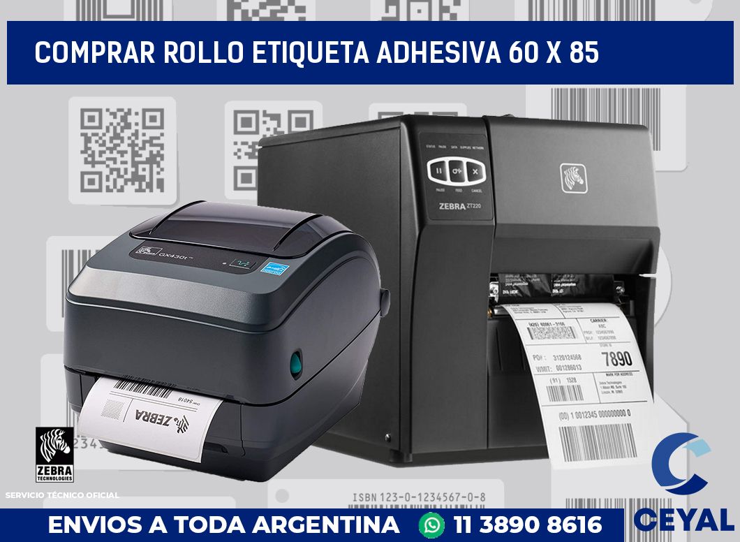 Comprar rollo etiqueta adhesiva 60 x 85