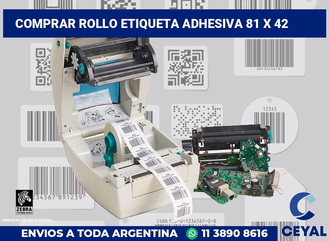 Comprar rollo etiqueta adhesiva 81 x 42