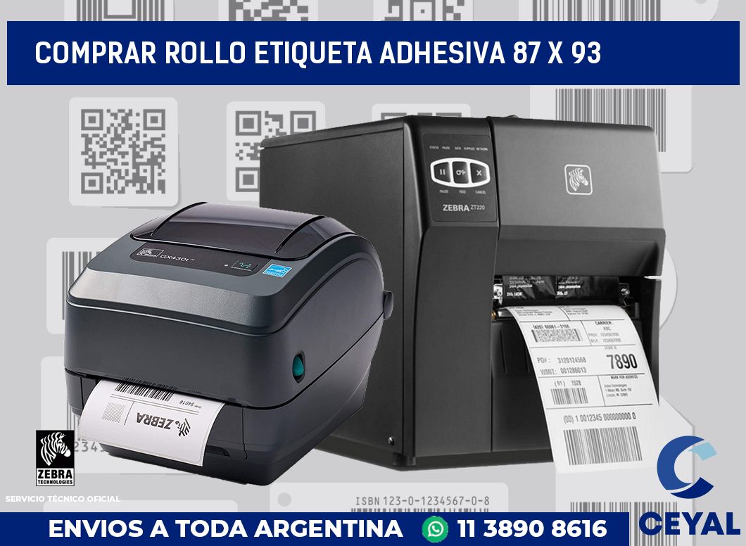 Comprar rollo etiqueta adhesiva 87 x 93