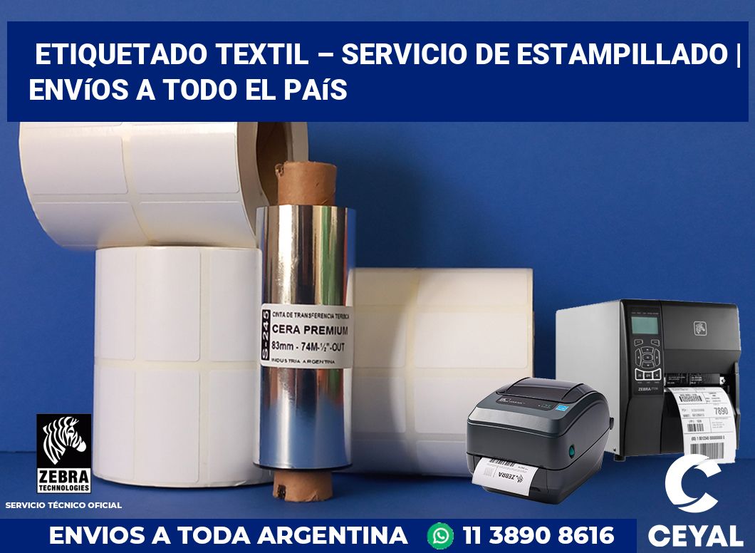 Etiquetado textil – servicio de estampillado | Envíos a todo el país