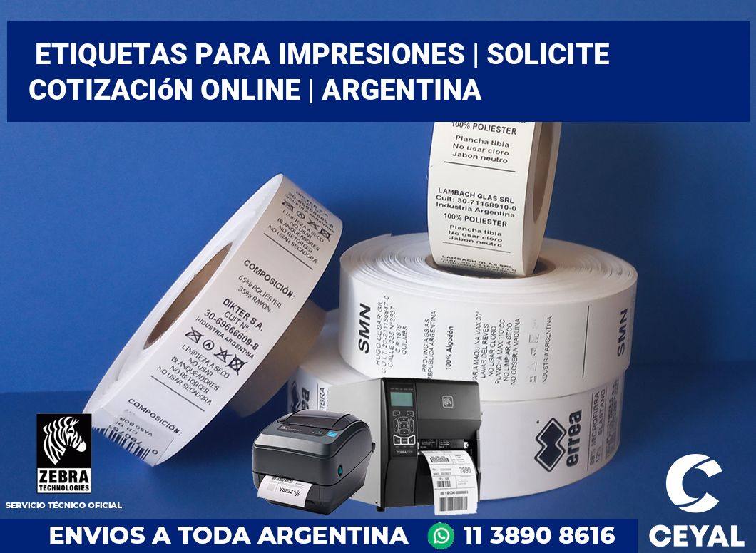 Etiquetas para impresiones | Solicite cotización online | Argentina