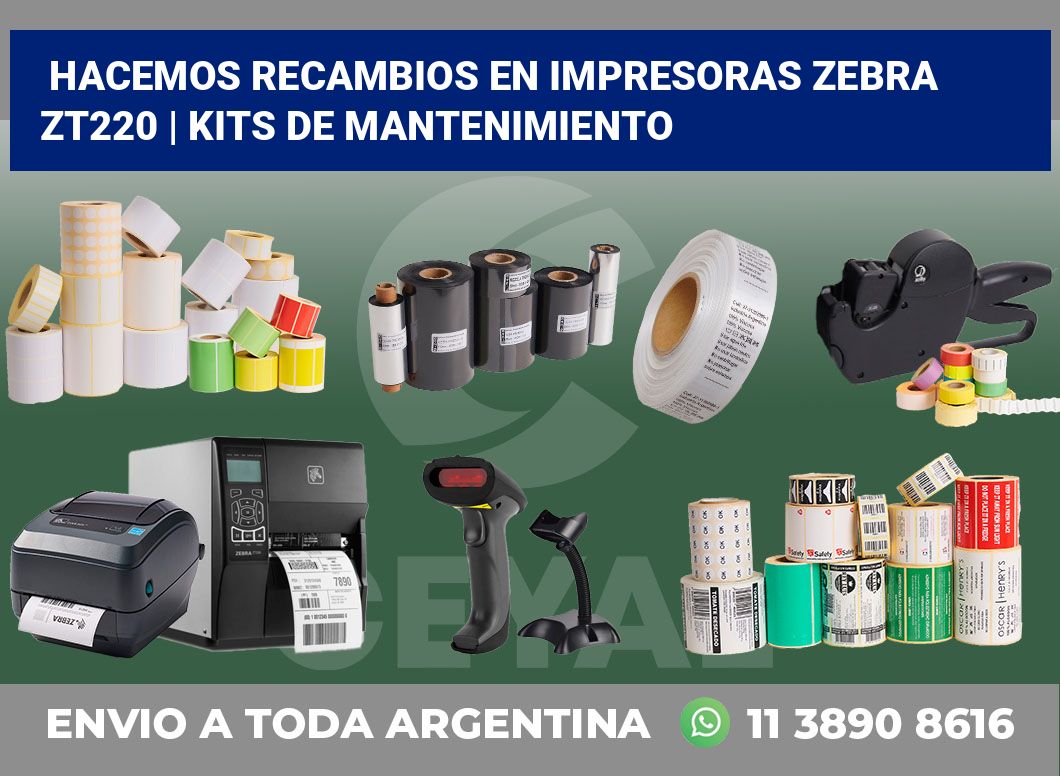 Hacemos recambios en impresoras Zebra ZT220 | Kits de mantenimiento