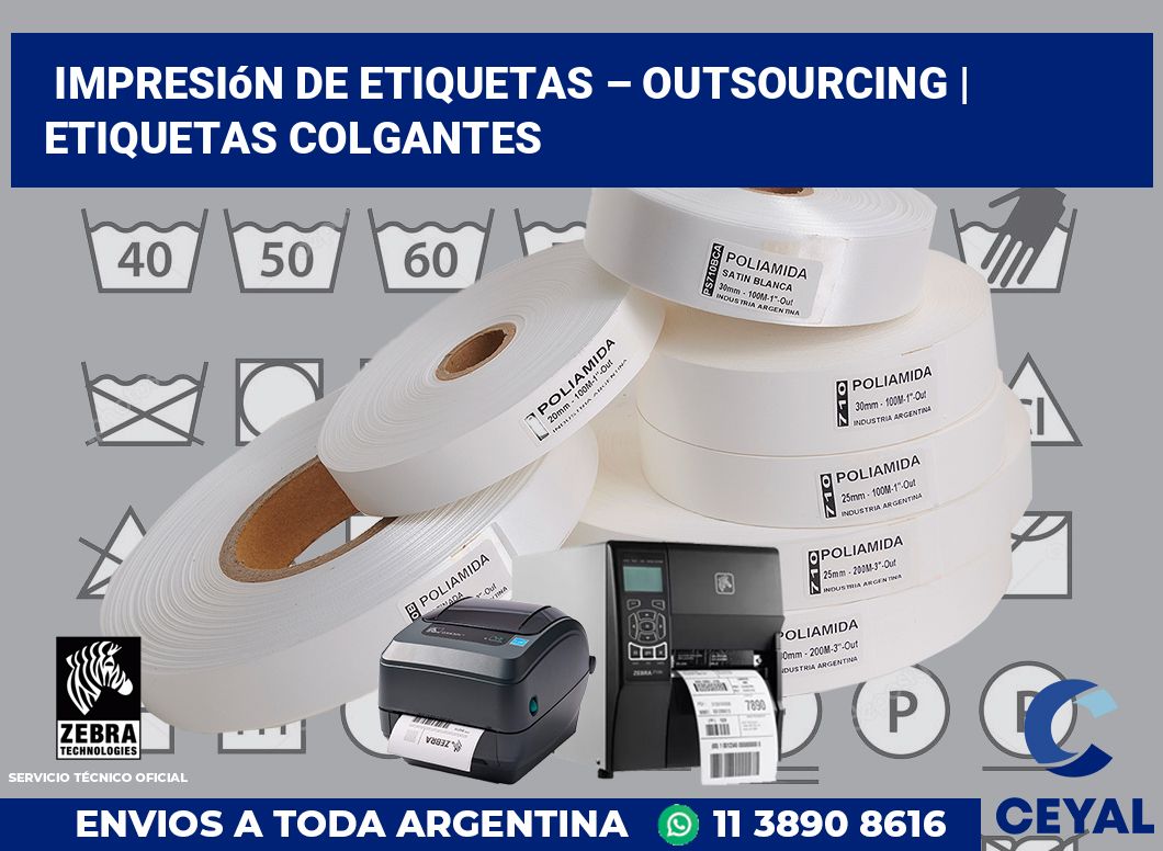 Impresión de etiquetas – Outsourcing | etiquetas colgantes