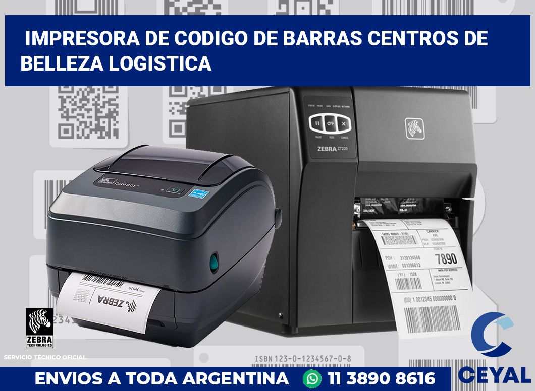 Impresora de codigo de barras Centros de belleza logistica